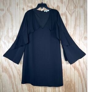 Kobi Halperin Black Ruffle Boho Sleeve Dress Medium, Dark Cottagecore, Fairygoth